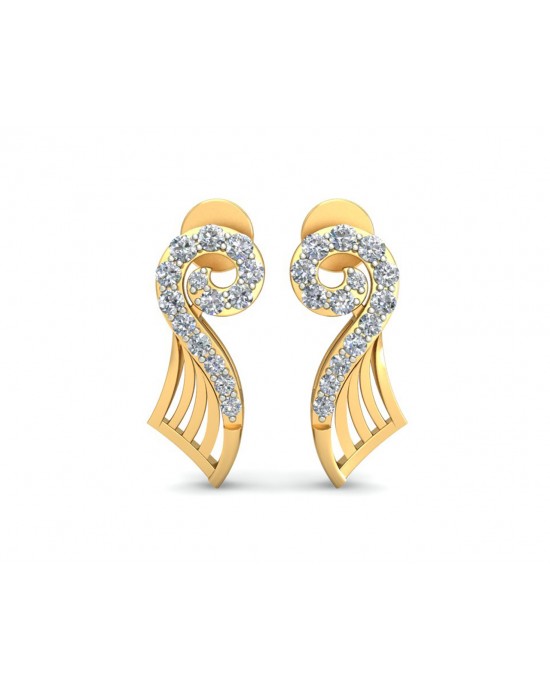 Sana Designer 14k Gold Diamond Earrings In India 3569